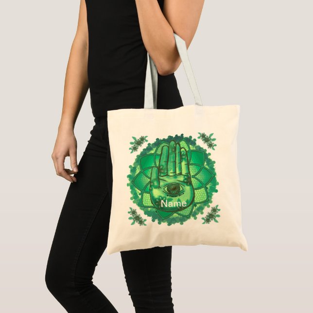 Sac fourre-tout de Lotus à la main Hamsa (Devant (produit))