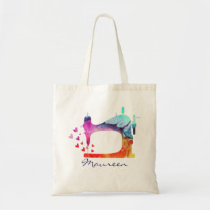 Sac fourre-tout de machine à coudre aquarelle