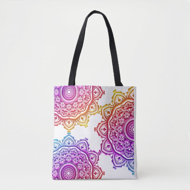 sac fourre-tout de mandala coloré (Devant)