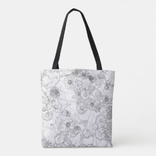 Sac fourre-tout de marguerites