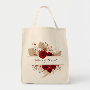 Sac fourre-tout de mariage aux roses de Bourgogne