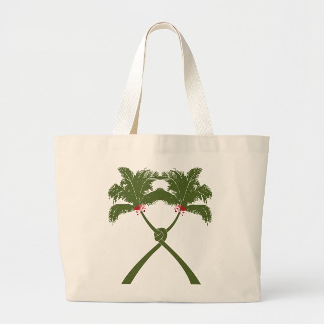 Sac fourre-tout de mariage de plage de palmiers à  (Devant)