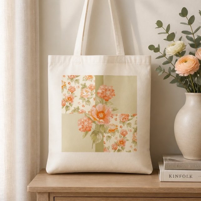Sac fourre-tout de mariage floral orange (Créateur téléchargé)