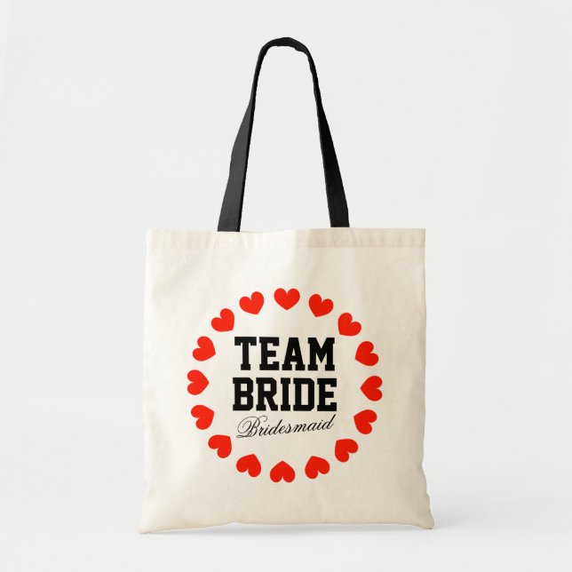 Sac fourre-tout de mariage Team Bride personnalisé (Devant)