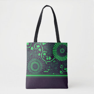 Sac fourre-tout de médaillon de fleurs de la marin