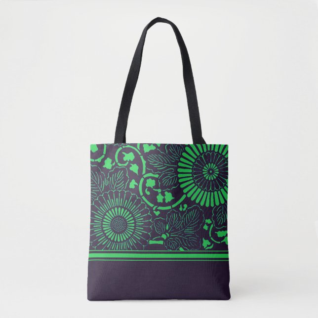 Sac fourre-tout de médaillon de fleurs de la marin (Devant)