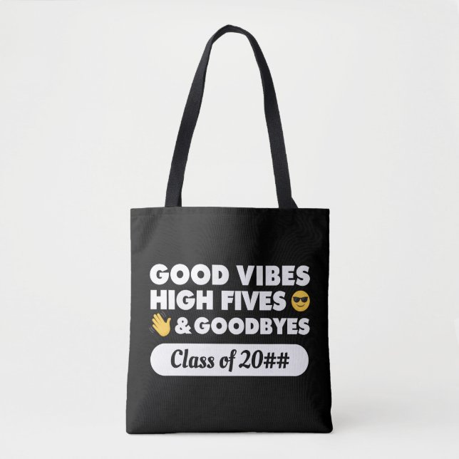 Sac fourre-tout de message Good Vibes Graduation (Devant)