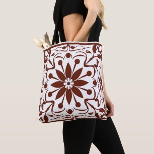 Sac fourre-tout de modèle floral symétrique