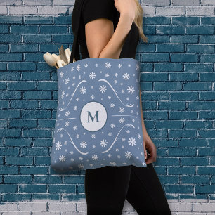 Sac fourre-tout de monogramme à fleurs bleues Dust