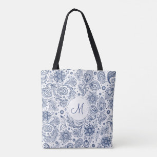 Sac fourre-tout de monogramme à motifs floraux Vin