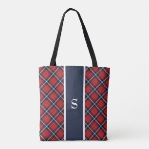 Sac fourre-tout de monogramme de la Marine rouge T