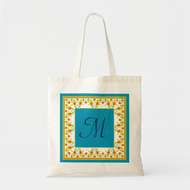 Sac fourre-tout de Monogramme frontalier Marigolds (Devant)