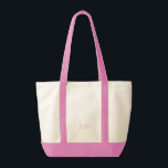 Sac fourre-tout de monogramme rose Preppy personna<br><div class="desc">Sac fourre-tout de monogramme rose Preppy personnalisé</div>