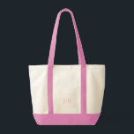 Sac fourre-tout de monogramme rose Preppy personna<br><div class="desc">Sac fourre-tout de monogramme rose Preppy personnalisé</div>