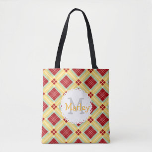 Sac fourre-tout de monogramme rouge