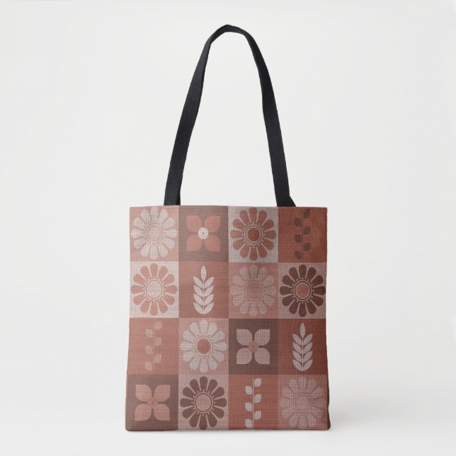 Sac fourre-tout de Motif de  Brown Burlap Rustique (Devant)