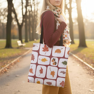 Sac fourre-tout de Motif de grille de feuilles et