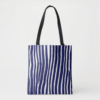 Sac fourre-tout de motif géométrique à bande bleue