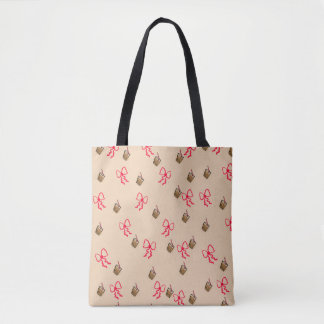 Sac fourre-tout de Motif Kawaii Bubble Tea & Bow -