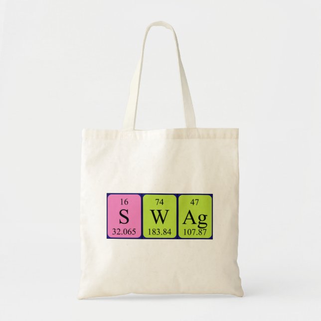 Sac fourre-tout de mots de table périodique Swag (Devant)
