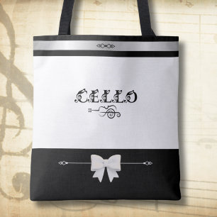 Sac fourre-tout de musique noir et blanc pour viol