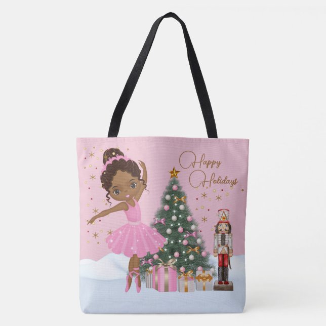 Sac fourre-tout de Noël afro-américain Ballerina (Devant)