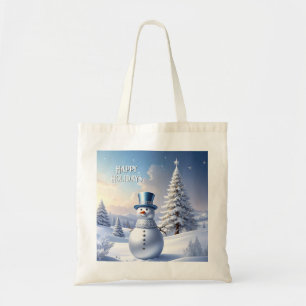 Sac fourre-tout de Noël bonhomme de neige chapeau