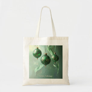Sac fourre-tout de Noël boule verte pour les fêtes