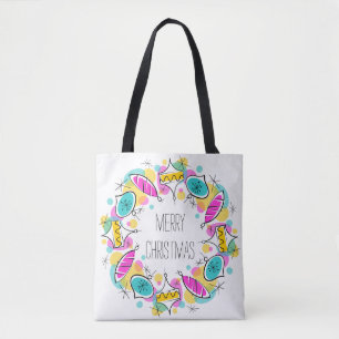 Sac fourre-tout de Noël de Baubles Arbre Rétro