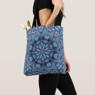 Sac fourre-tout de Noël Décoré Bleu
