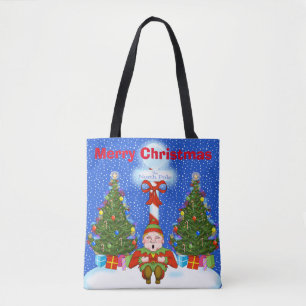 Sac fourre-tout de Noël des elfes endormis