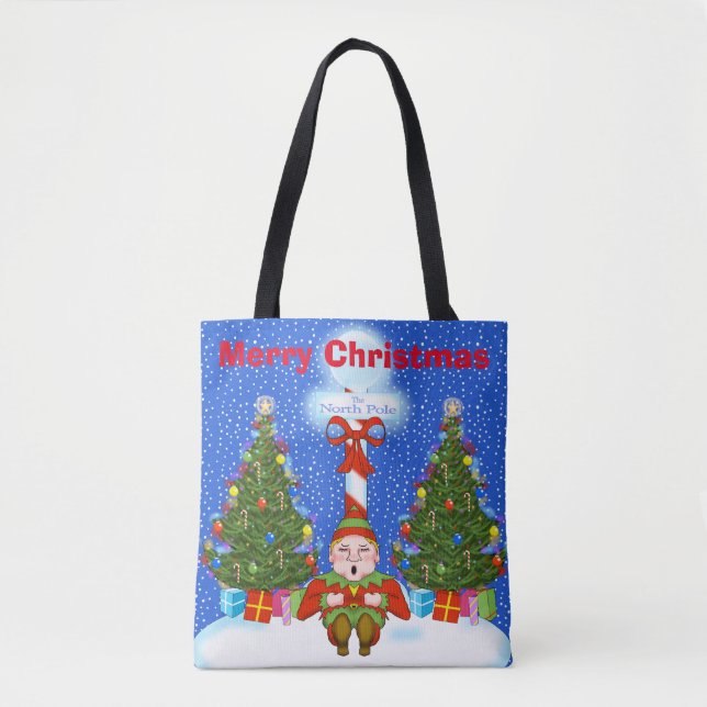 Sac fourre-tout de Noël des elfes endormis (Devant)
