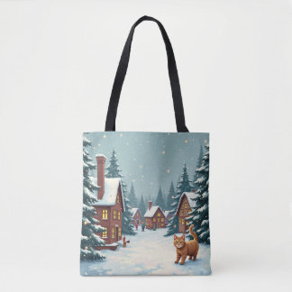 Sac fourre-tout de Noël et de chat