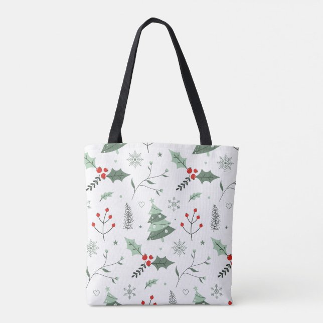 Sac fourre-tout de Noël Holly & Tree (Dos)