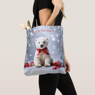 Sac fourre-tout de Noël pour ours polaire pour les