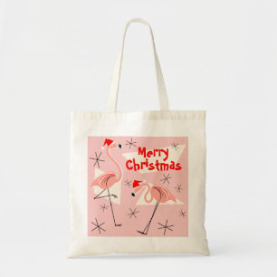sac fourre-tout de Noël rose Flamant rose Santas