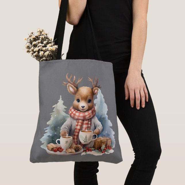 Sac fourre-tout de Noël rustique vintage (De près)