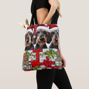 Sac fourre-tout de Noël Wirehair Dachshund