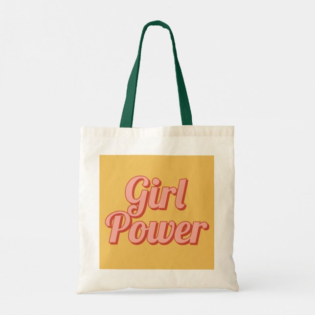 Sac fourre-tout de nom Customisé Girl Power Retro (Dos)