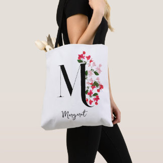 Sac fourre-tout de nom de monogramme personnalisé
