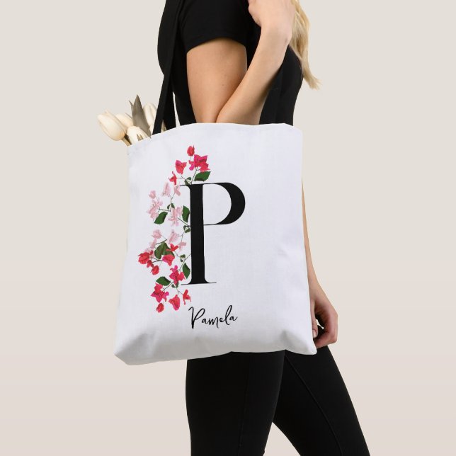 Sac fourre-tout de nom de monogramme personnalisé  (De près)