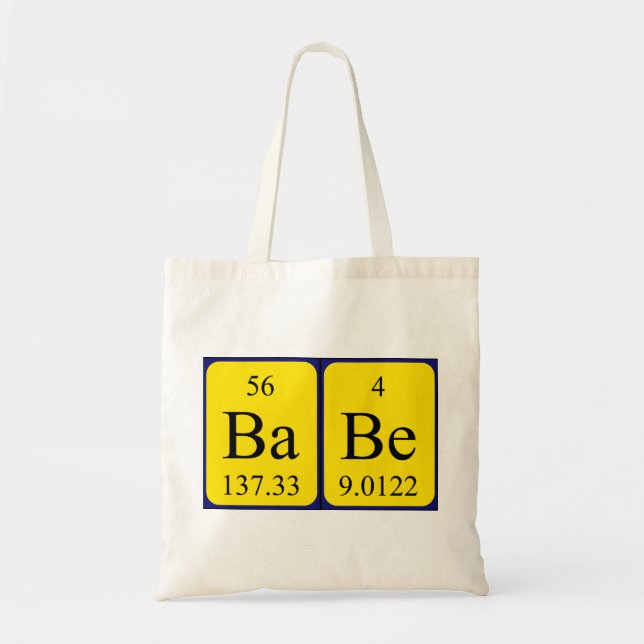 Sac fourre-tout de nom de table périodique Babe (Devant)