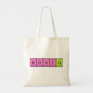 Sac fourre-tout de nom de table périodique Bonita
