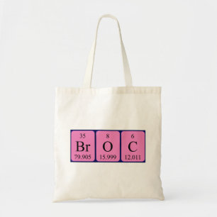 Sac fourre-tout de nom de table périodique Broc