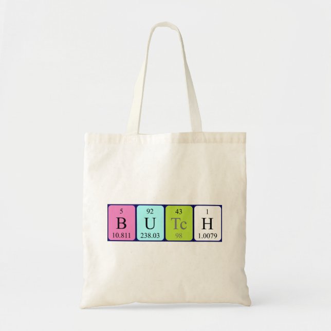Sac fourre-tout de nom de table périodique Butch (Devant)