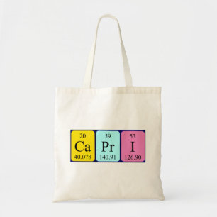 Sac fourre-tout de nom de table périodique Capri