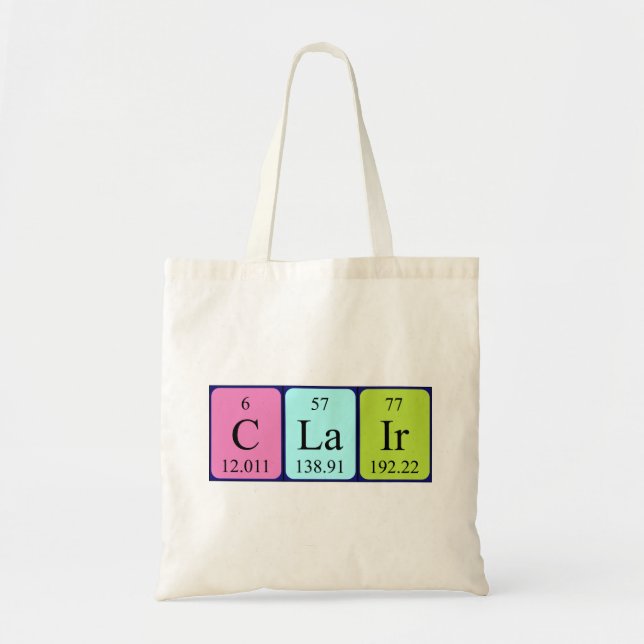 Sac fourre-tout de nom de table périodique Clair (Devant)