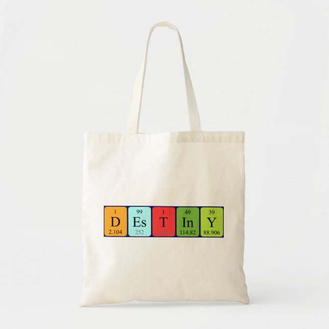 Sac fourre-tout de nom de table périodique Destiny (Devant)