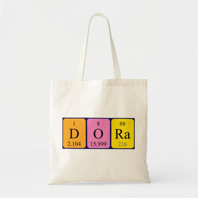 Sac fourre-tout de nom de table périodique Dora (Devant)