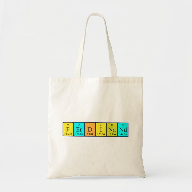 Sac fourre-tout de nom de table périodique Ferdina (Devant)